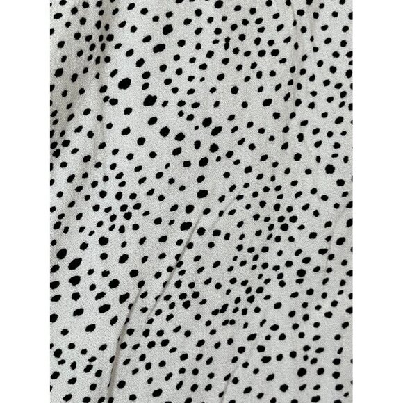 Torrid Women Top Size 5X White Round Neck Black Polka Dot Ruched Sleeve Plus 28 - Picture 4 of 12